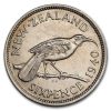 1937-1946 New Zealand Silver 6 Pence George VI AU