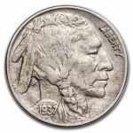 1937-D 3-Legged Buffalo Nickel AU