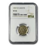1937-D 3 Legged Buffalo Nickel VF-35 NGC