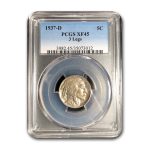 1937-D 3 Legged Buffalo Nickel XF-45 PCGS