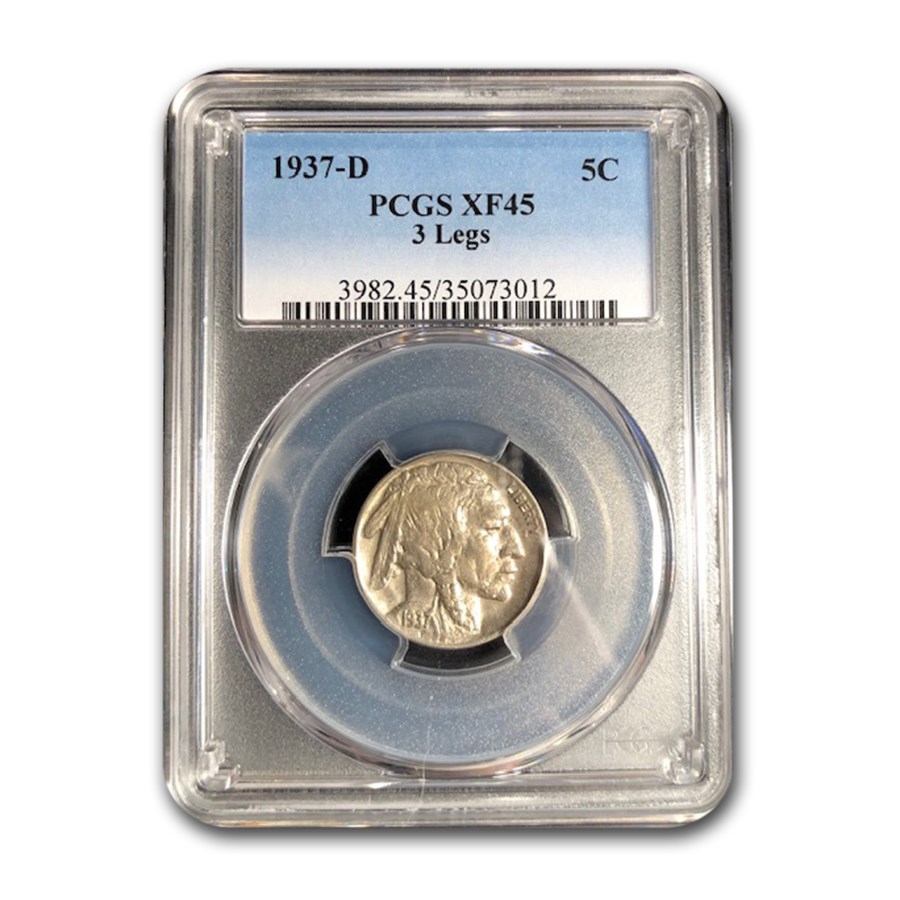 1937-D 3 Legged Buffalo Nickel XF-45 PCGS