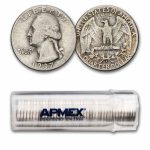 1937-D Washington Quarter 40-Coin Roll Avg Circ