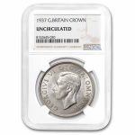 1937 Great Britain Silver Crown George VI Unc NGC