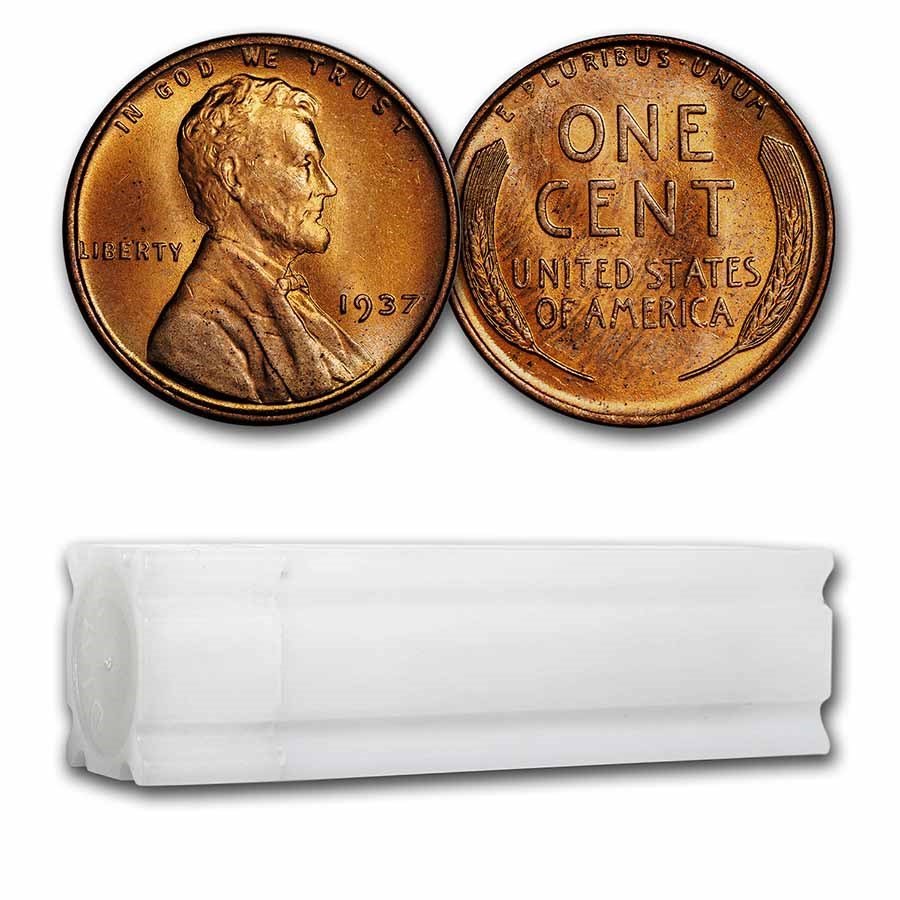 1937 Lincoln Cent 50-Coin Roll BU
