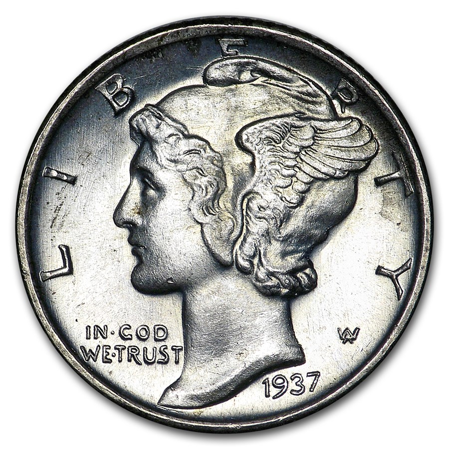 1937-S Mercury Dime BU