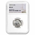 1937-S Washington Quarter MS-64 NGC