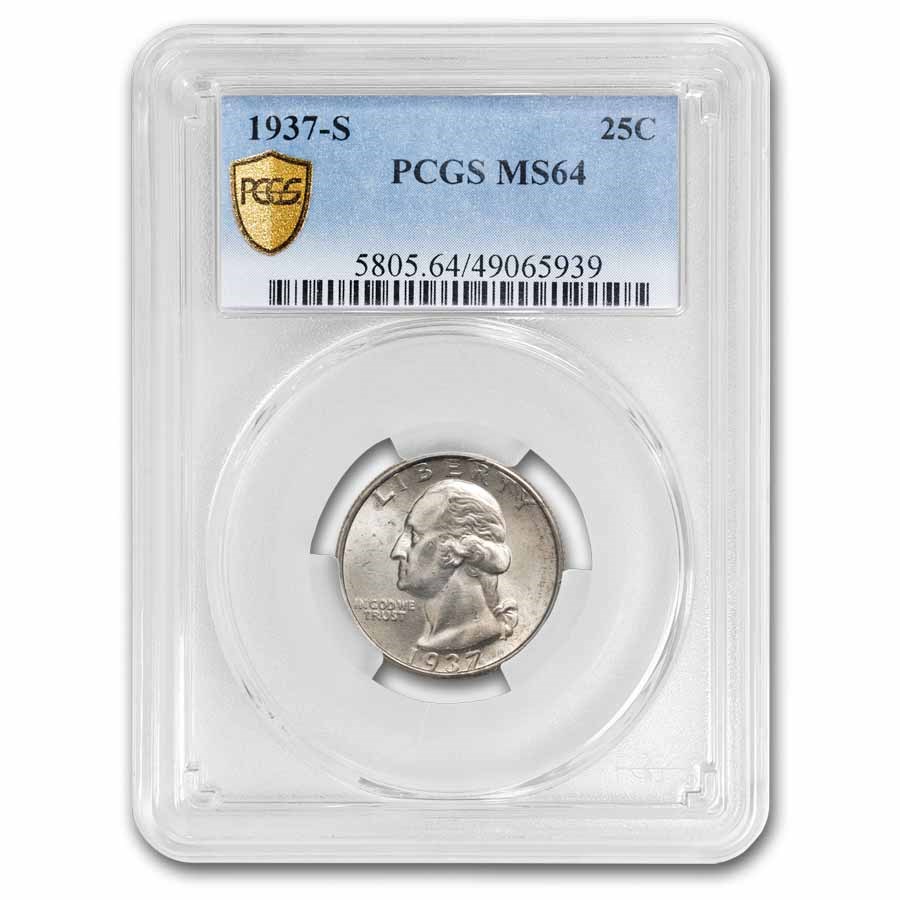 1937-S Washington Quarter MS-64 PCGS