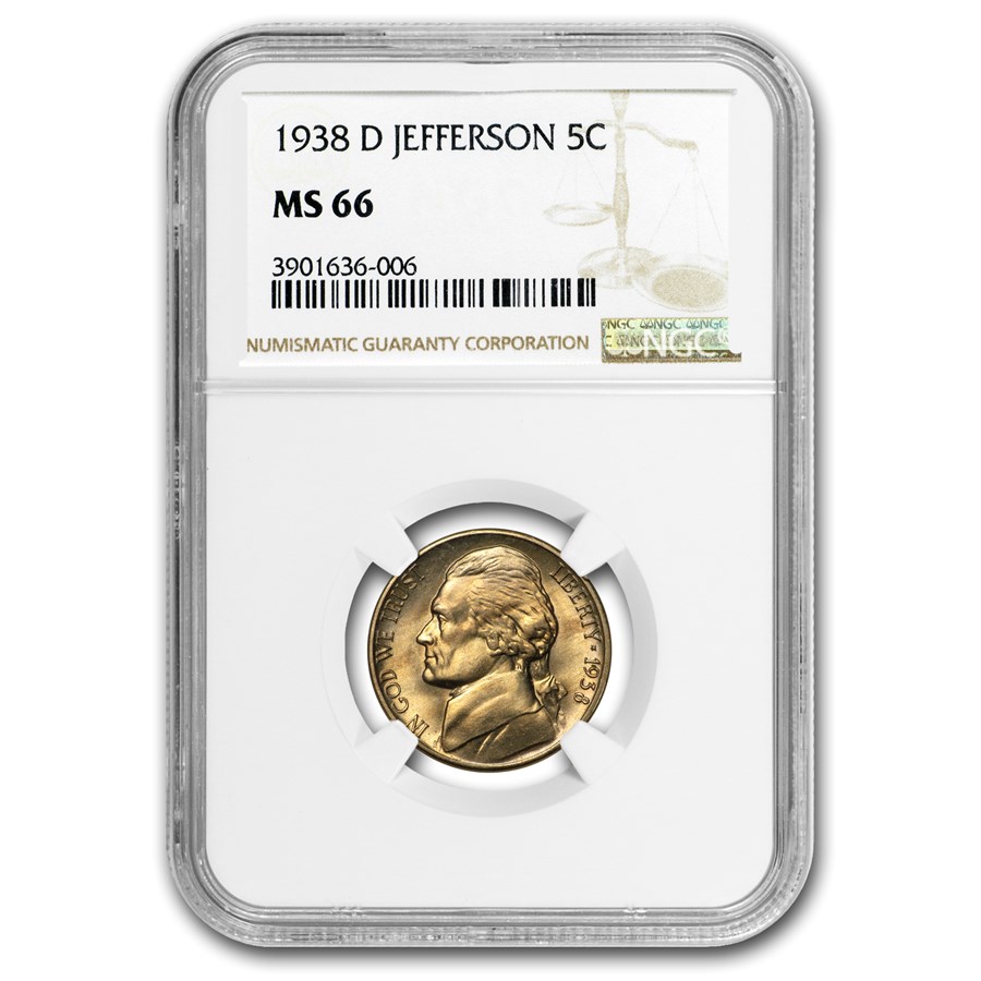 1938-D Jefferson Nickel MS-66 NGC