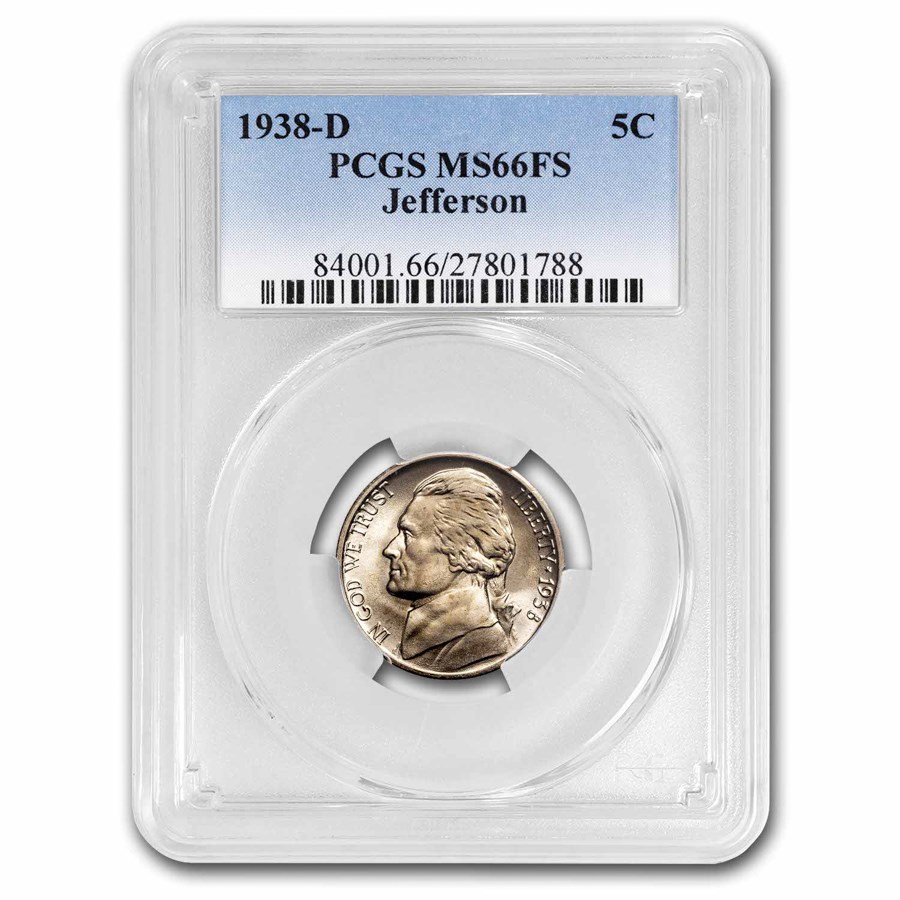 1938-D Jefferson Nickel MS-66 PCGS (FS)