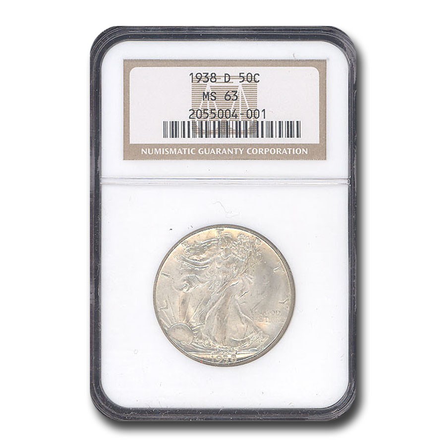 1938-D Walking Liberty Half Dollar MS-63 NGC
