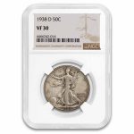 1938-D Walking Liberty Half Dollar VF-30 NGC