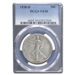 1938-D Walking Liberty Half Dollar VF-30 PCGS