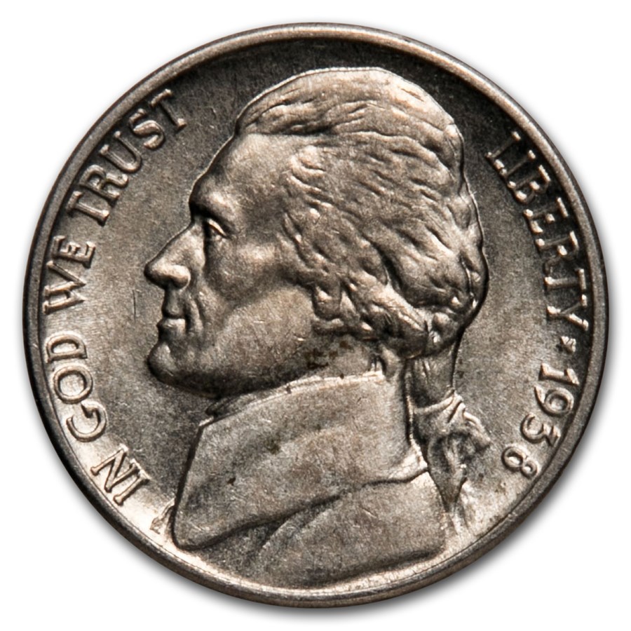 1938 Jefferson Nickel AU