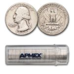 1938-S Washington Quarter 40-Coin Roll Avg Circ