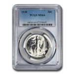 1938 Walking Liberty Half Dollar MS-64 PCGS