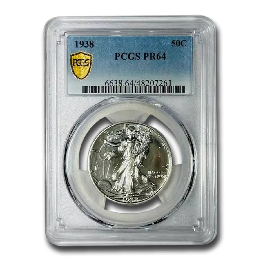 1938 Walking Liberty Half Dollar PR-64 PCGS