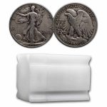 1938 Walking Liberty Halves 20-Coin Roll Avg Circ