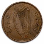 1939-1967 Ireland Large 1/2 Penny Avg Circ