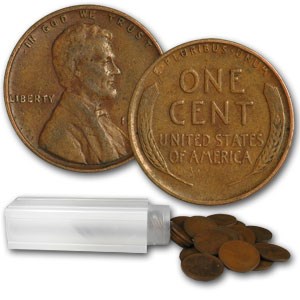 1939-D Lincoln Cent 50-Coin Roll Avg Circ
