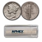 1939-D Mercury Dime 50-Coin Roll Avg Circ