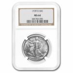 1939-D Walking Liberty Half Dollar MS-64 NGC