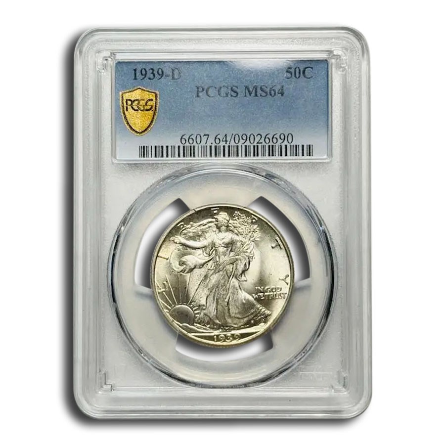 1939-D Walking Liberty Half Dollar MS-64 PCGS