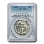 1939-D Walking Liberty Half Dollar MS-66 PCGS