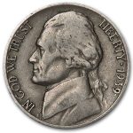 1939 Jefferson Nickel Avg Circ