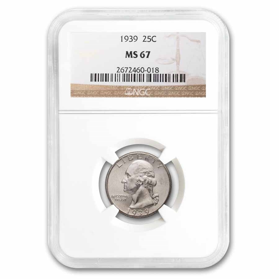 1939 Washington Quarter MS-67 NGC