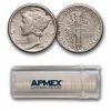 1940-D Mercury Dime 50-Coin Roll Avg Circ