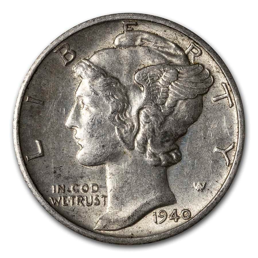 1940-D Mercury Dime AU
