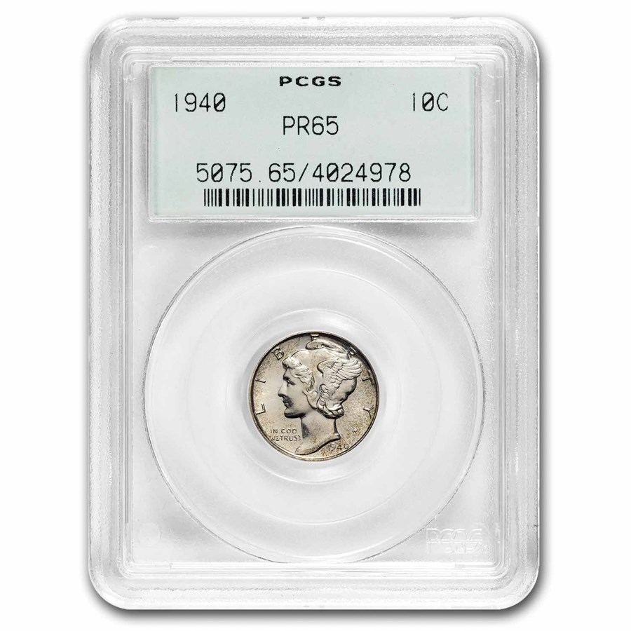 1940 Mercury Dime PR-65 PCGS