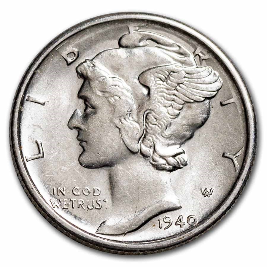 1940-S Mercury Dime AU