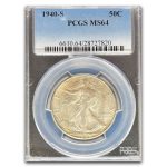 1940-S Walking Liberty Half Dollar MS-64 PCGS