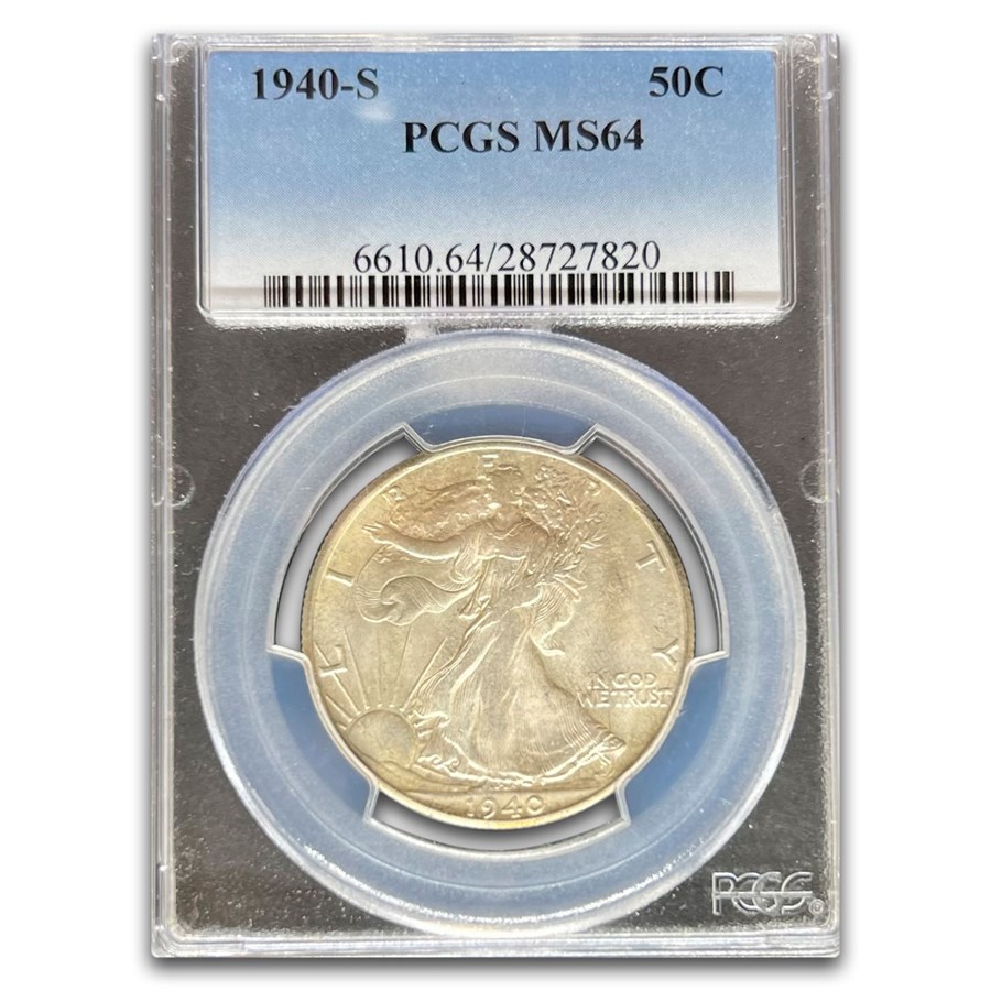 1940-S Walking Liberty Half Dollar MS-64 PCGS