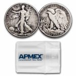 1940-S Walking Liberty Halves 20-Coin Roll Avg Circ
