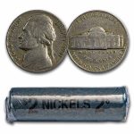 1941-D Jefferson Nickel 40-Coin Roll Avg Circ