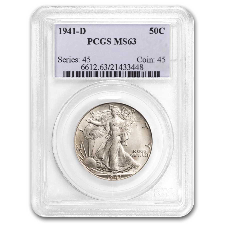 1941-D Walking Liberty Half Dollar MS-63 PCGS