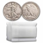 1941-D Walking Liberty Halves 20-Coin Roll Avg Circ