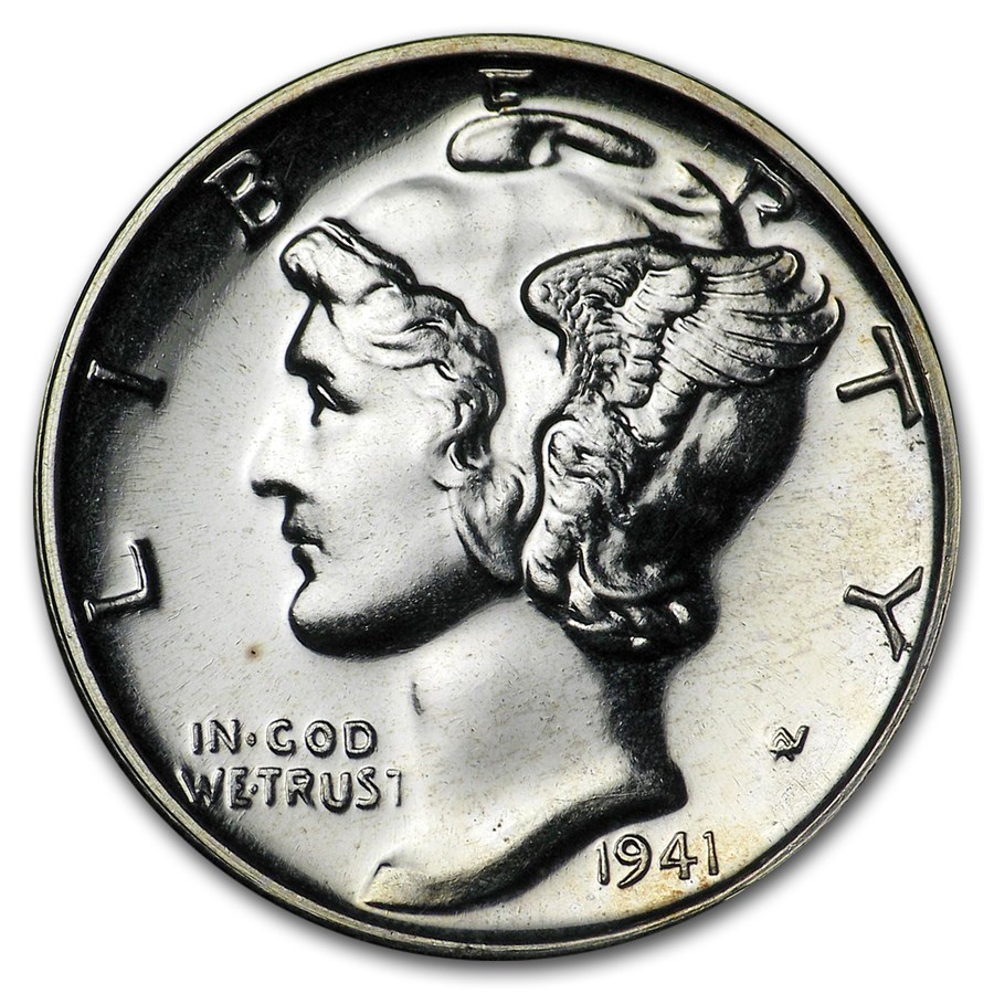 1941 Mercury Dime Proof