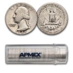 1941-S Washington Quarter 40-Coin Roll Avg Circ