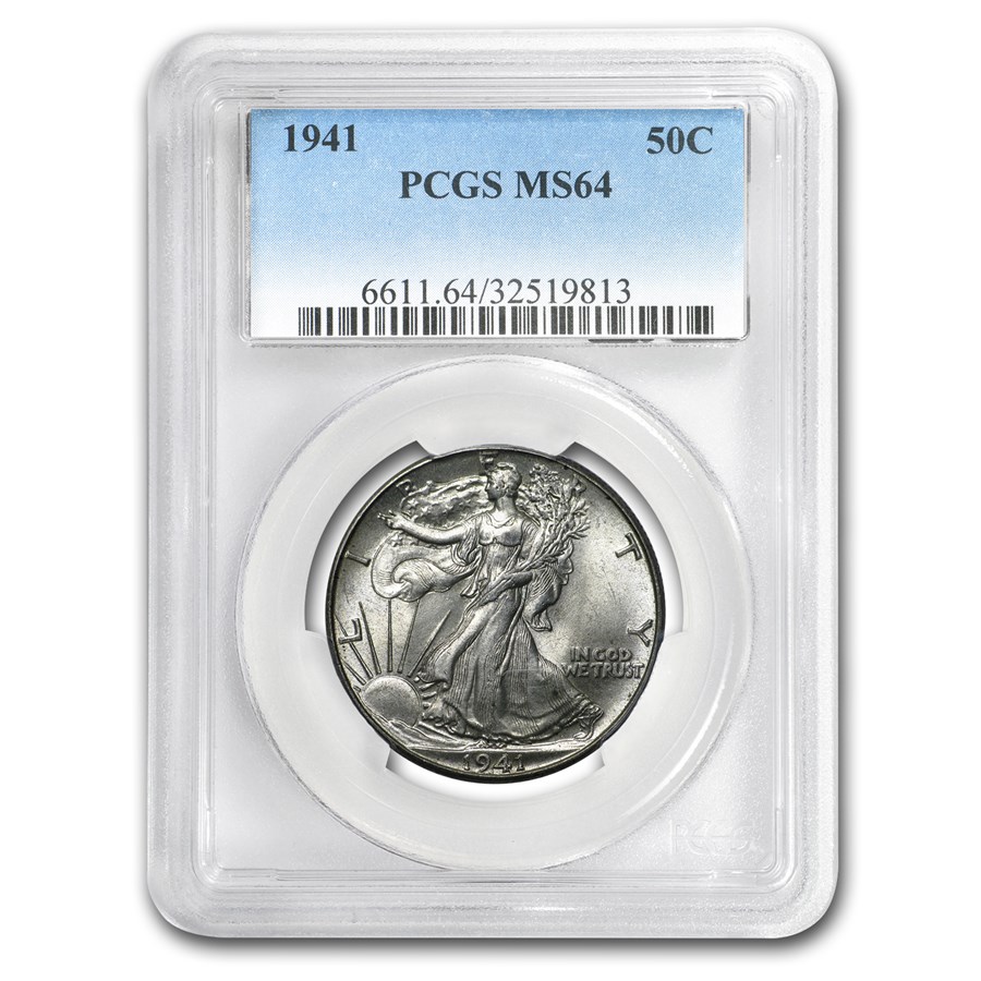 1941 Walking Liberty Half Dollar MS-64 PCGS