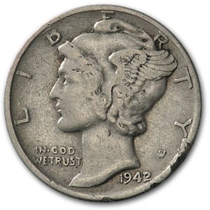 1942/41 Mercury Dime Fine