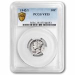 1942/41 Mercury Dime VF-35 PCGS