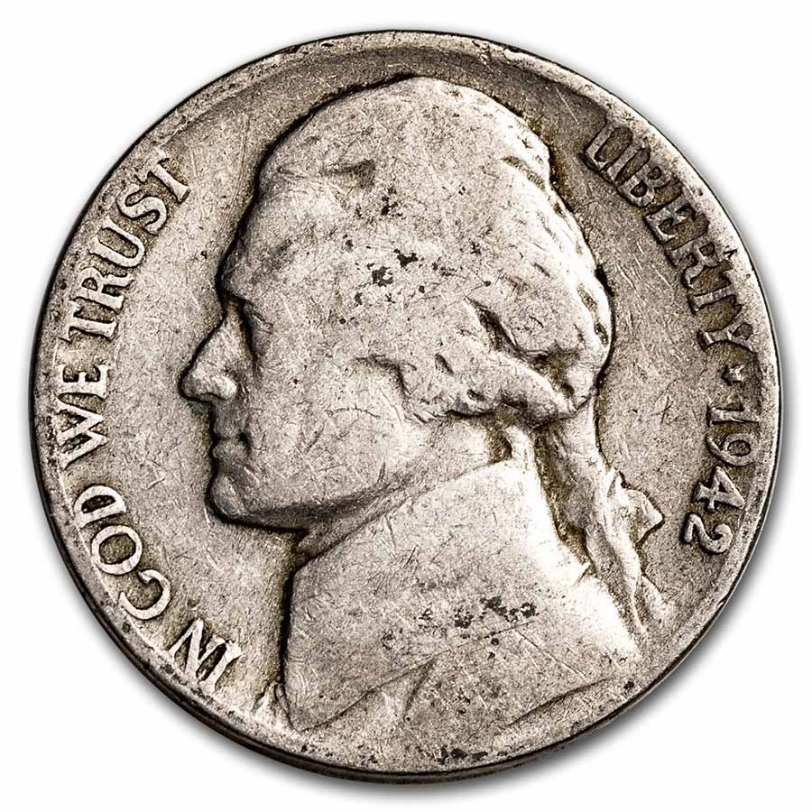 1942-D Jefferson Nickel Avg Circ
