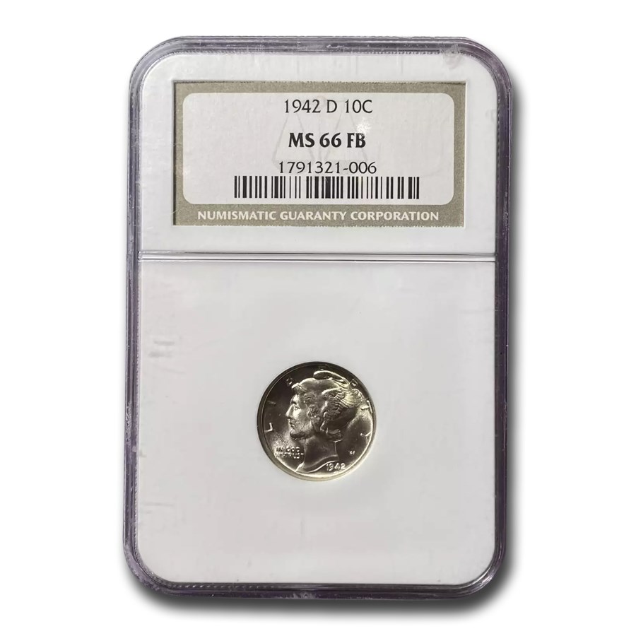 1942-D Mercury Dime MS-66 NGC (FB)