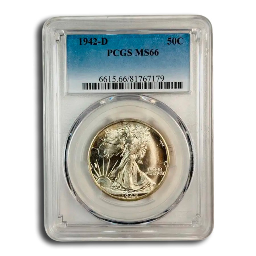 1942-D Walking Liberty Half Dollar MS-66 PCGS