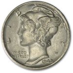1942 Mercury Dime BU