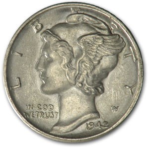 1942 Mercury Dime BU