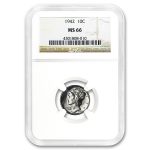 1942 Mercury Dime MS-66 NGC